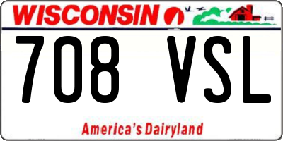 WI license plate 708VSL