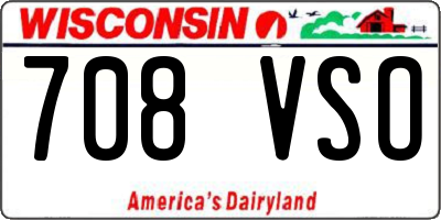 WI license plate 708VSO