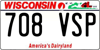 WI license plate 708VSP