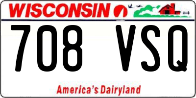 WI license plate 708VSQ