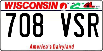 WI license plate 708VSR