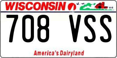 WI license plate 708VSS