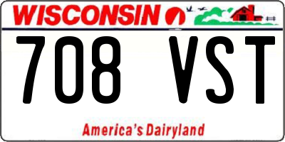 WI license plate 708VST