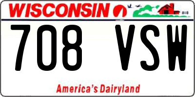 WI license plate 708VSW