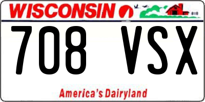 WI license plate 708VSX