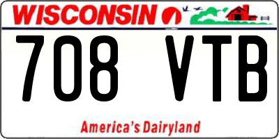 WI license plate 708VTB