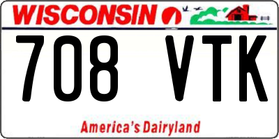 WI license plate 708VTK