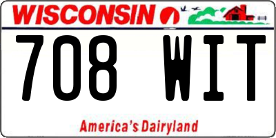WI license plate 708WIT