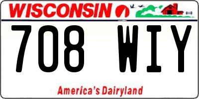 WI license plate 708WIY