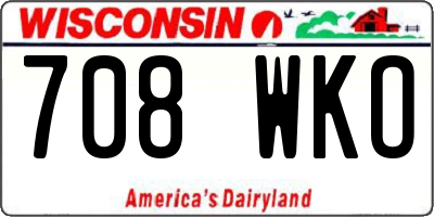 WI license plate 708WKO