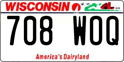 WI license plate 708WOQ