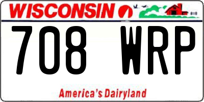 WI license plate 708WRP