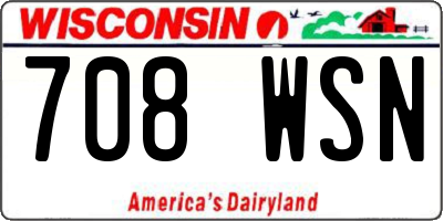 WI license plate 708WSN