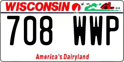 WI license plate 708WWP