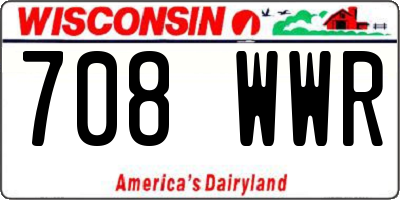 WI license plate 708WWR