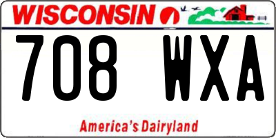 WI license plate 708WXA