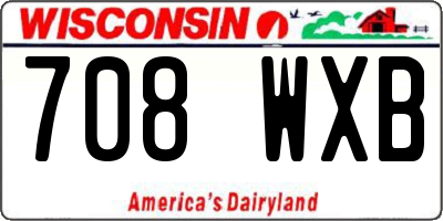 WI license plate 708WXB
