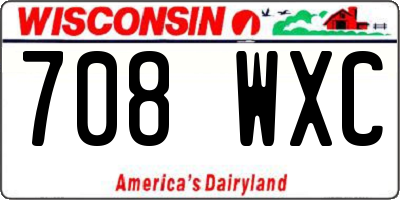 WI license plate 708WXC