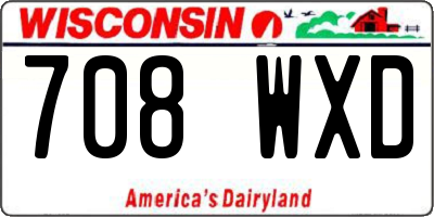 WI license plate 708WXD