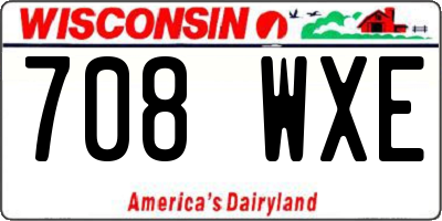 WI license plate 708WXE