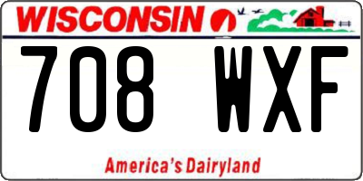 WI license plate 708WXF