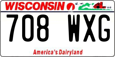 WI license plate 708WXG