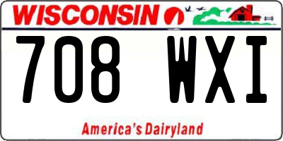 WI license plate 708WXI