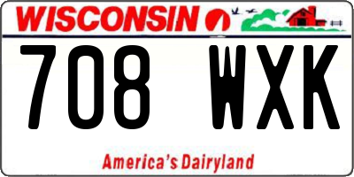 WI license plate 708WXK