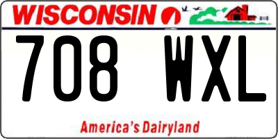 WI license plate 708WXL