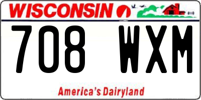 WI license plate 708WXM