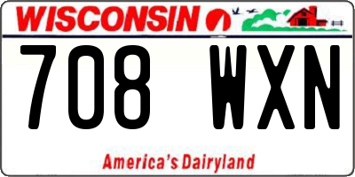 WI license plate 708WXN