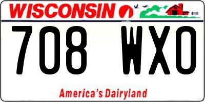 WI license plate 708WXO