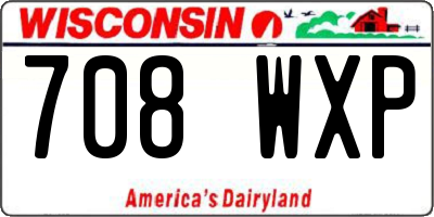WI license plate 708WXP