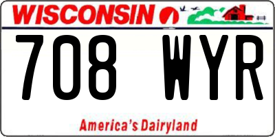 WI license plate 708WYR