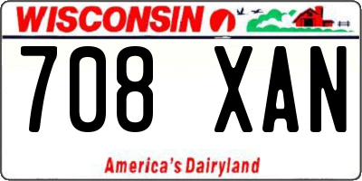 WI license plate 708XAN