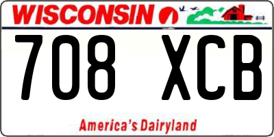 WI license plate 708XCB
