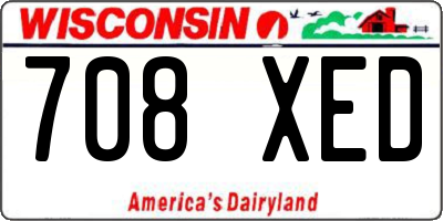 WI license plate 708XED