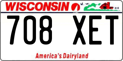 WI license plate 708XET