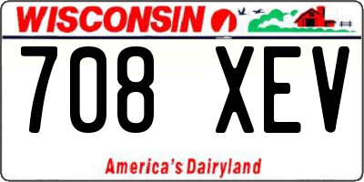 WI license plate 708XEV