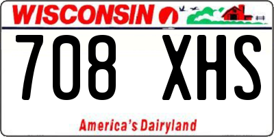 WI license plate 708XHS