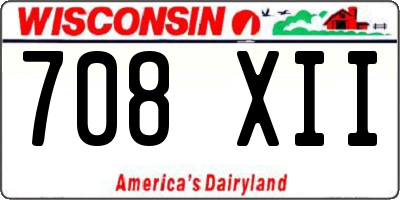 WI license plate 708XII