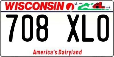 WI license plate 708XLO