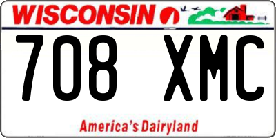 WI license plate 708XMC