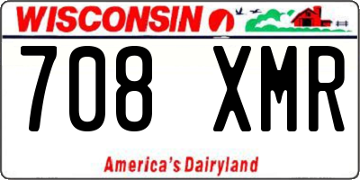 WI license plate 708XMR