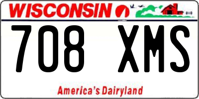 WI license plate 708XMS
