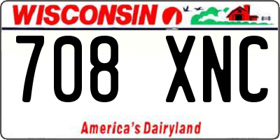 WI license plate 708XNC