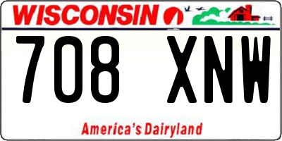 WI license plate 708XNW