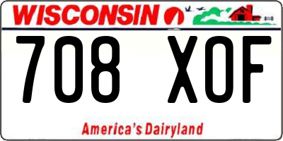 WI license plate 708XOF