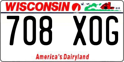 WI license plate 708XOG