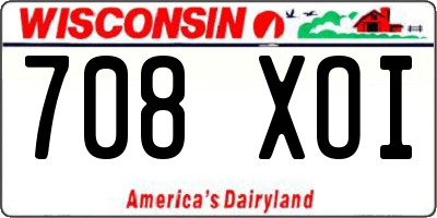 WI license plate 708XOI